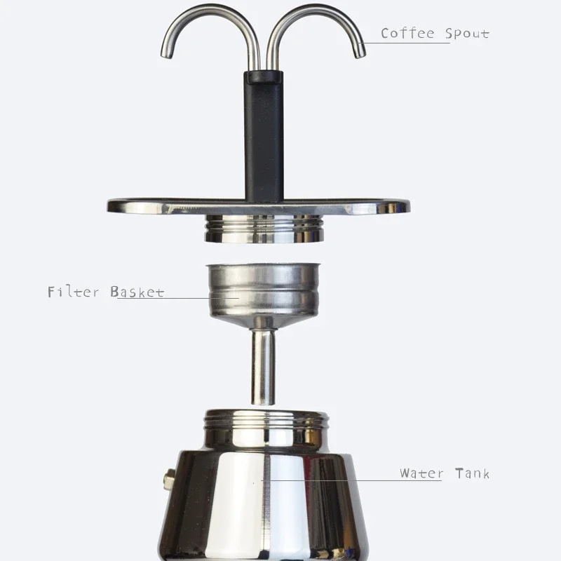 200ML 미니 모카 포트 더블 튜브 304 스테인레스 - Coffee Equipment Wdt 리뷰 및 가격